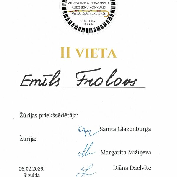 VII Vidzemes mūzikas skolu audzēkņu konkurss Vispārējās klavierēs 05.02.2026.