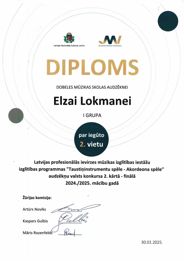 Valsts konkursa II kārta IP Akordeona spēle 30.01.2025.