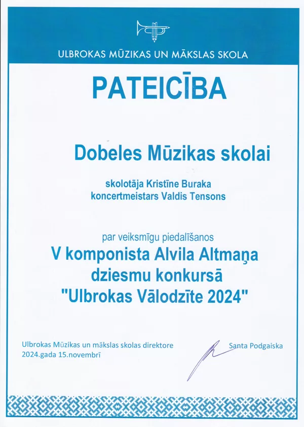 konkurss "Ulbrokas vālodzīte 2024."15.11.2024.