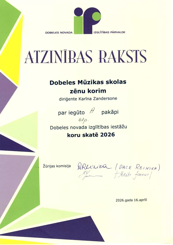 Dobeles novada izglītības iestāžu koru skate 2026