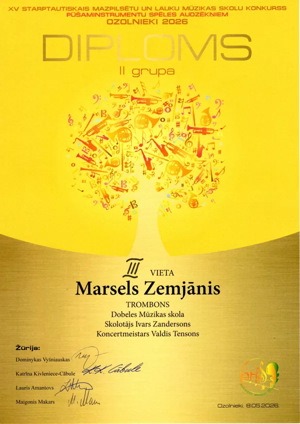 XV Starptautiskais pūšaminstrumentu spēles konkurss 08.05.2026.
