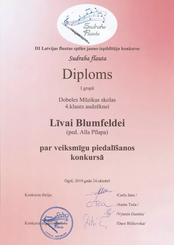 Konkurss "Sudraba flauta" 25.10.2019., Ogrē
