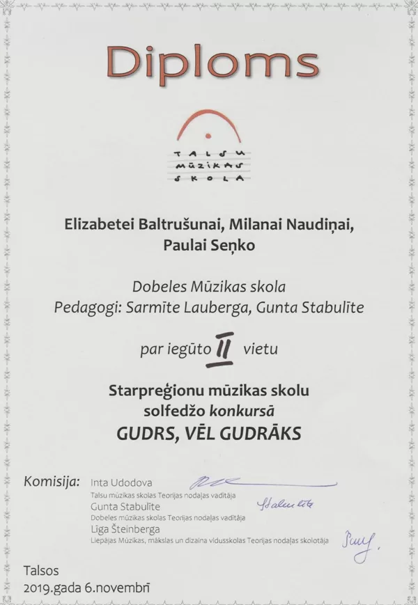 Solfedžo konkurss "Gurds, vēl gudrāks" 06.11.2019., Talsos
