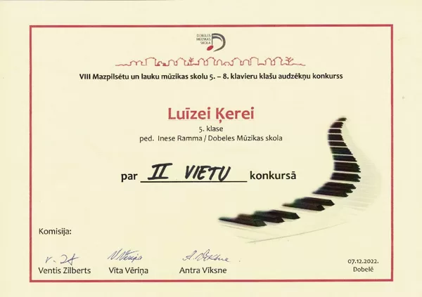VIII Mazpilsētu un lauku MS 5. - 8.klavieru klašu audzēkņu konkurss
