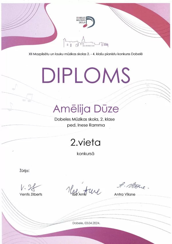 XII Mazpilsētu un lauku Mūzikas skolu 2. -4. klašu pianistu konkurss